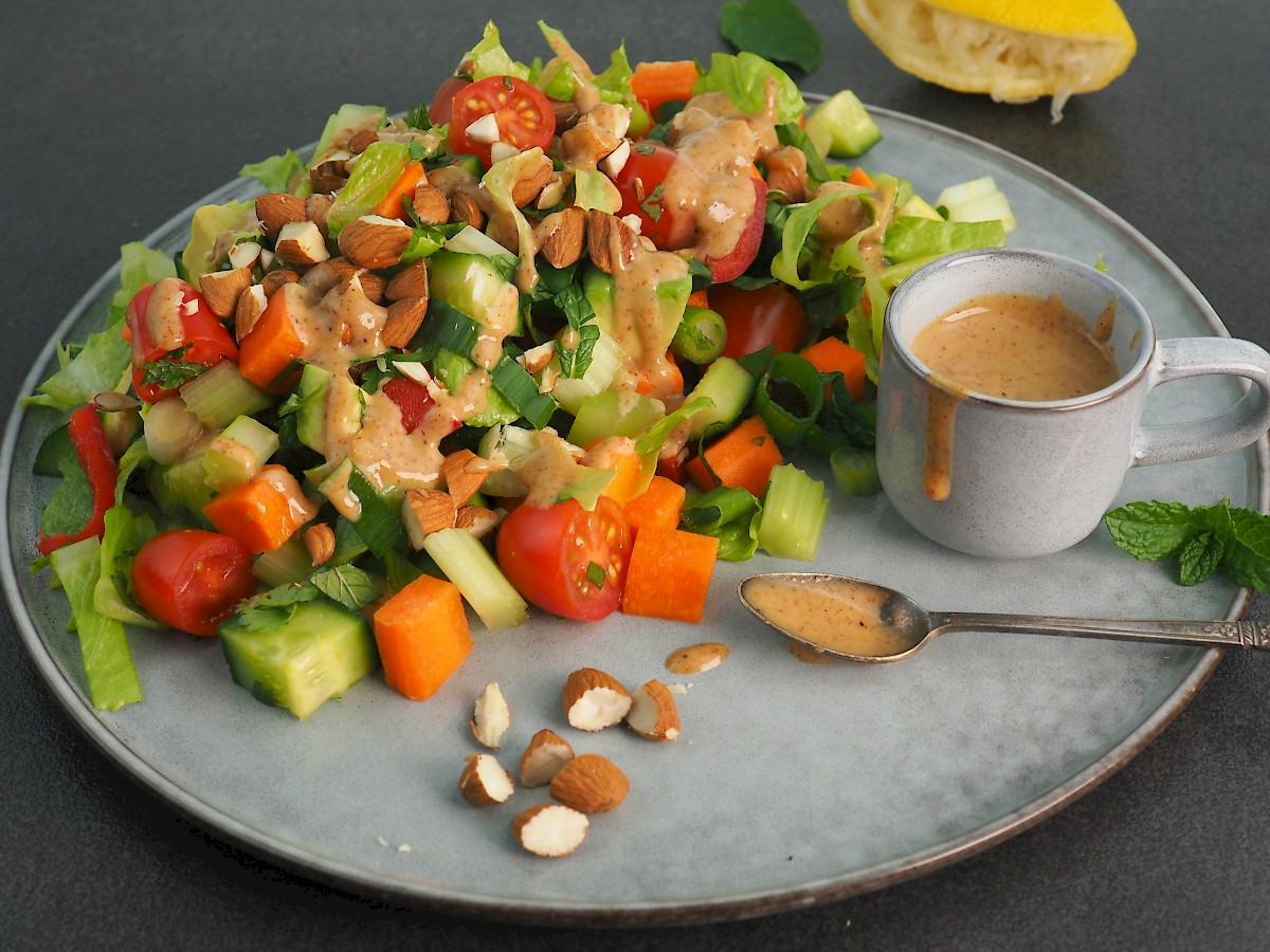 Chopped Mixed Salad with Almonds | Paleo | Gluten-free | The JOYful Table