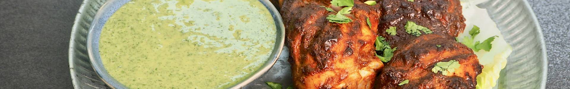 Tandoori Chicken with Indian Green Chutney