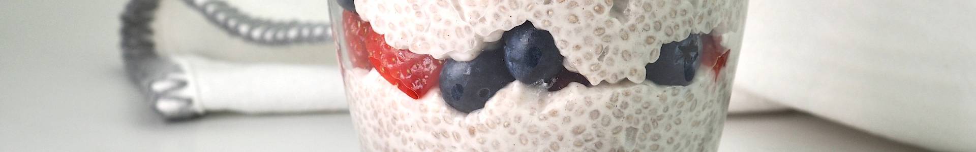 Coconut Yoghurt Chia and Berry Pudding
