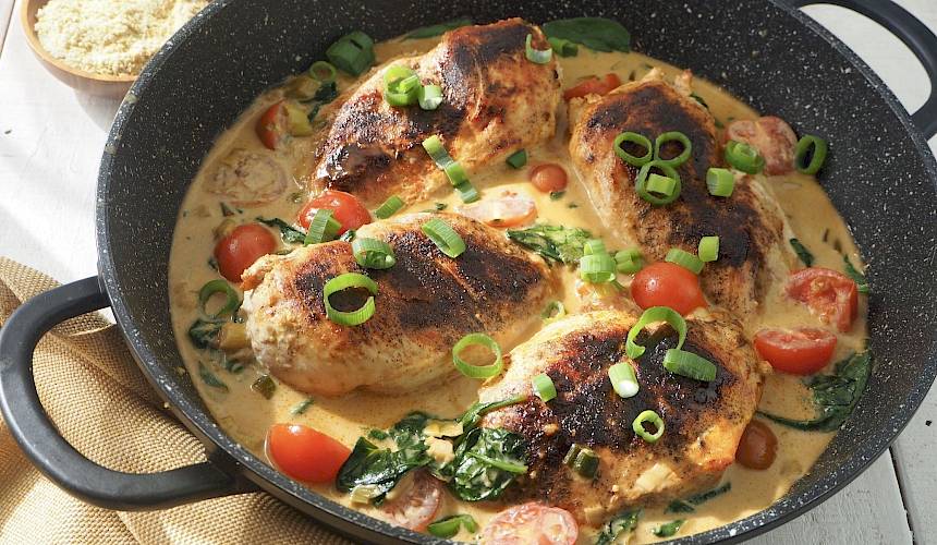 Creamy Chicken & Spinach Dinner | Paleo | Gluten-free | The JOYful Table